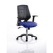 Dynamic Tilt & Lock Task Operator Chair Folding Arms Relay Black Back, Stevia Blue Seat Without Headrest Medium Back