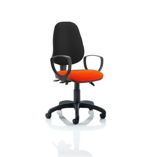 Dynamic Independent Seat & Back Task Operator Chair Loop Arms Eclipse Plus III Black Back, Tabasco red Seat Without Headrest High Back