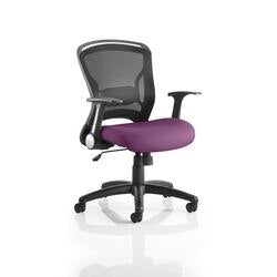 Dynamic Tilt & Lock Task Operator Chair Folding Arms Zeus Black Back, Tansy Purple Seat Without Headrest Medium Back