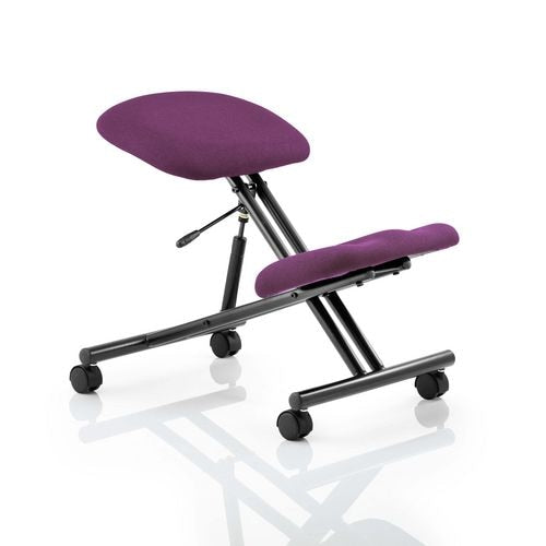 Dynamic Kneeling Stool Without Arms Kneeler Tansy Purple Seat, Black Frame Without Headrest Medium Back