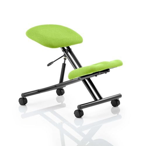 Dynamic Kneeling Stool Without Arms Kneeler Myrrh Green Seat, Black Frame Without Headrest Medium Back