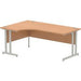 Dynamic Radial Left Hand Crescent Desk Oak MFC Cantilever Leg Grey Frame Impulse 1800/1200 x 600/800 x 730mm