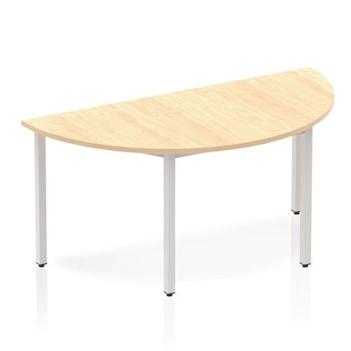 Dynamic Semicircular Table Maple MFC Box Frame Leg Silver Frame Impulse 1600 x 800 x 725mm