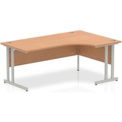 Dynamic Radial Right Hand Crescent Desk Oak MFC Cantilever Leg Grey Frame Impulse 1800/1200 x 600/800 x 730mm