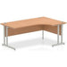 Dynamic Radial Right Hand Crescent Desk Oak MFC Cantilever Leg Grey Frame Impulse 1800/1200 x 600/800 x 730mm