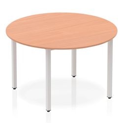 Dynamic Circular Table Beech MFC Box Frame Leg Silver Frame Impulse 1200 x 1200 x 725mm