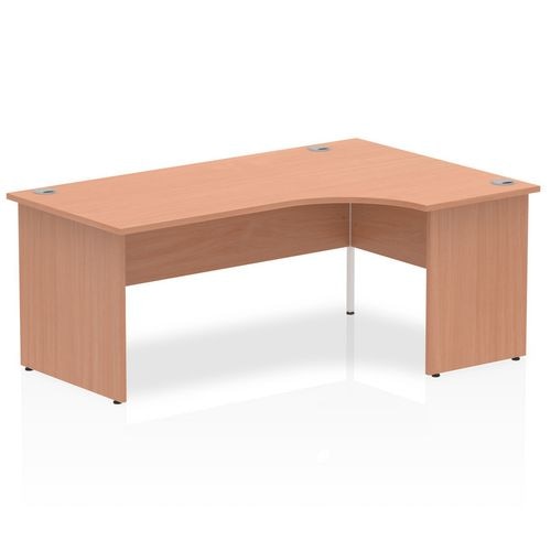 Dynamic Corner Right Hand Crescent Desk Beech MFC Panel End Leg Beech Frame Impulse 1400 x 800 x 730mm