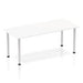 Dynamic Rectangular Straight Table White MFC Post Leg Silver Frame Impulse 1800 x 800 x 725mm