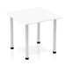 Dynamic Square Meeting Table White MFC Post Leg Silver Frame Impulse 800 x 800 x 725mm