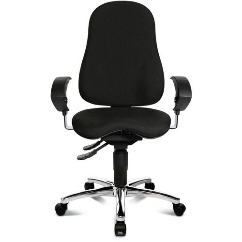 TOPSTAR Permanent Contact Office Chair Adjustable Armrest Sitness 10 Fabric Black