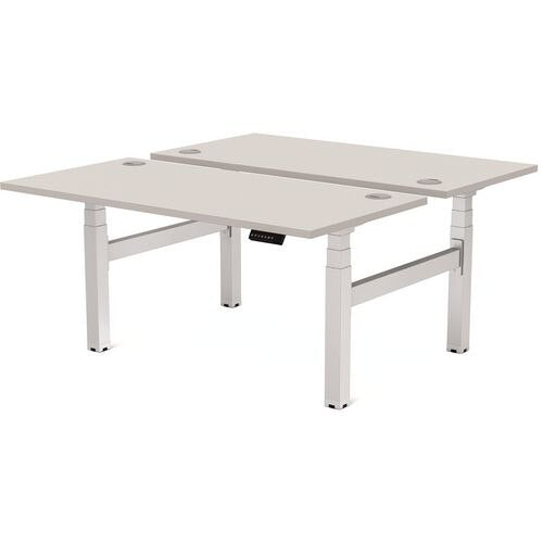 Rectangular Sit Stand Desk Grey Steel, MFC, PVC CAMBIO 1600 x 800 x 645-1305mm