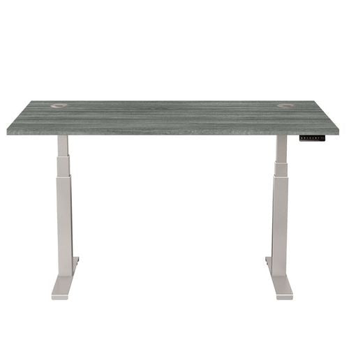 Rectangular Sit Stand Desk Newport Oak Steel, MFC, PVC CAMBIO 1400 x 800 x 645-1305mm