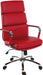 Deco Retro Style Faux Leather Executive Office Chair Red - 1097RD