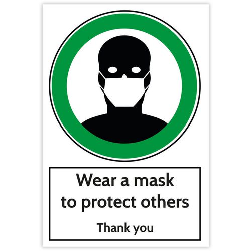 Trodat Health and Safety Sign Wear a mask to protect others Aluminium 20 x 30 cm