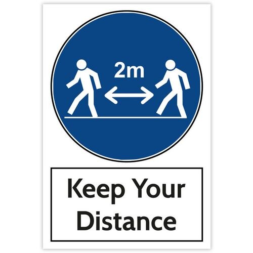 Trodat Health and Safety Sign Keep your distance Aluminium 20 x 30 cm