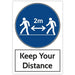 Trodat Health and Safety Sign Keep your distance Aluminium 20 x 30 cm