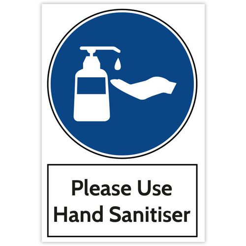 Trodat Health and Safety Sign Please use hand sanitiser Aluminium 20 x 30 cm