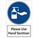 Trodat Health and Safety Sign Please use hand sanitiser Aluminium 20 x 30 cm