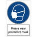 Trodat Health and Safety Sign Please wear protective mask Aluminium 20 x 30 cm