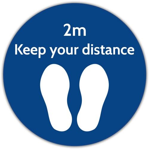 Trodat Floor Sticker Keep your distance Blue, White Vinyl 40 x 40 cm