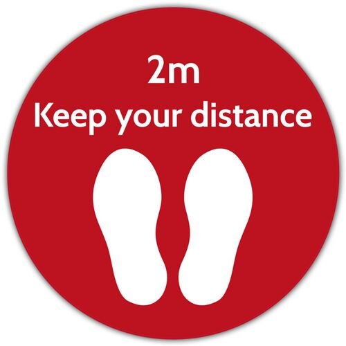 Trodat Floor Sticker Keep your distance Red, White Vinyl 40 x 40 cm