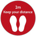 Trodat Floor Sticker Keep your distance Red, White Vinyl 40 x 40 cm