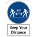 Trodat Health and Safety Sticker Keep your distance PVC 20 x 30 cm Pack of 3