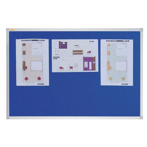 Franken X-tra!Line Wall Mounted Felt Pin Board PT131203 600 x 450mm Blue, Silver