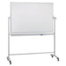 Revolving Whiteboard On Mobile Stand Magnetic Lacquered Steel 150 x 120 cm