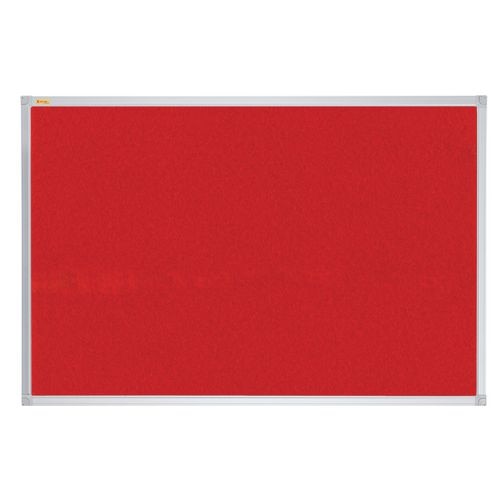 Franken X-tra!Line Wall Mounted Felt Pin Board 2400 x 1200mm Red, Silver