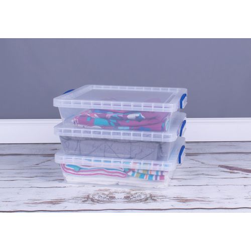 Really Useful Box Plastic Nestable Storage Boxes 10.5 Litre 383 x 460 x 113 mm Pack of 3