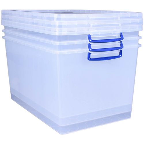 Really Useful Box Plastic Nestable Storage Boxes 83 Litre 440 x 685 x 368 mm Pack of 3