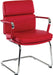 Deco Cantilever Retro Style Faux Leather Reception/Boardroom/Visitors Chair Red - 1101RD