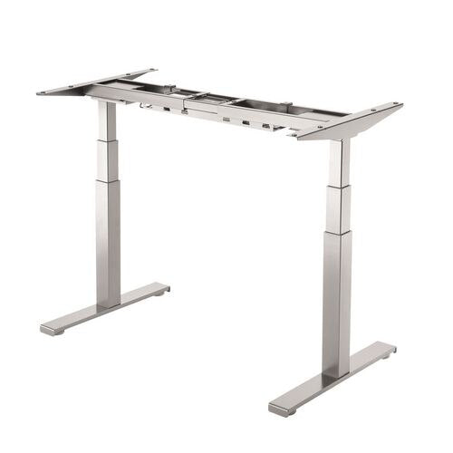 Rectangular Sit Stand Desk Frame Matt silver Steel T-Foot Legs Matt silver CAMBIO 62 x 100 x 65mm