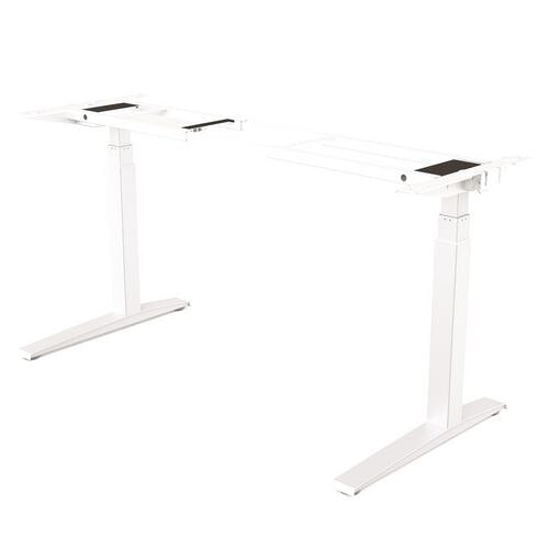 Rectangular Sit Stand Desk Frame White Steel T-Foot Legs White Levado 1525.6 x 698.5 x 640-1257mm