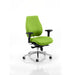 Dynamic Synchro Tilt Posture Chair With Maringa Teal Fabric Multi-Functional Arms Chiro Plus Without Headrest High Back