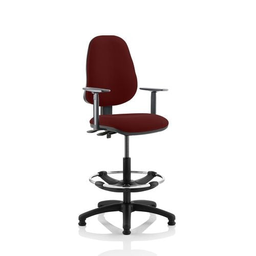 Dynamic Permanent Contact Backrest Task Operator Chair Height Adjustable Arms Eclipse II Without Headrest High Back