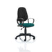 Dynamic Permanent Contact Backrest Task Operator Chair Loop Arms Eclipse I Black Back, Maringa Teal Seat High Back