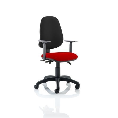 Dynamic Independent Seat & Back Task Operator Chair Height Adjustable Arms Eclipse Plus III Black Back, Bergamot Cherry Seat High Back