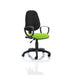 Dynamic Permanent Contact Backrest Task Operator Chair Loop Arms Eclipse I Black Back, Myrrh Green Seat High Back