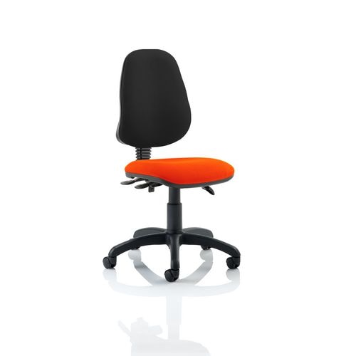 Dynamic Independent Seat & Back Task Operator Chair Without Arms Eclipse Plus III Black Back, Tabasco Red Seat High Back