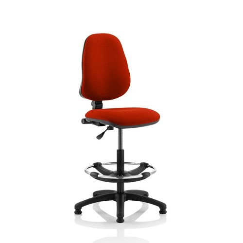 Dynamic Permanent Contact Backrest Task Operator Chair Without Arms Eclipse I Tabasco Red Seat High Back