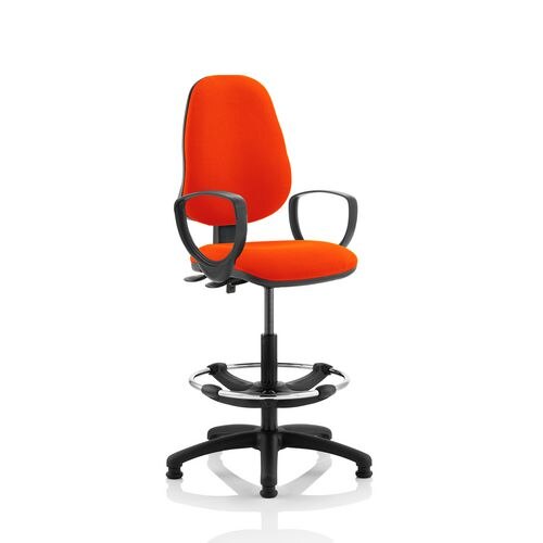 Dynamic Permanent Contact Backrest Task Operator Chair Loop Arms Eclipse II Tabasco Red Seat High Back