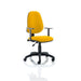 Dynamic Permanent Contact Backrest Task Operator Chair Height Adjustable Arms Eclipse I Senna Yellow Seat High Back