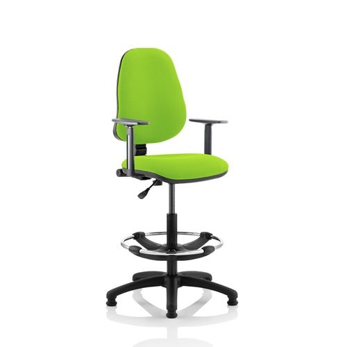 Dynamic Permanent Contact Backrest Task Operator Chair Height Adjustable Arms Eclipse I Myrrh Green Seat High Back