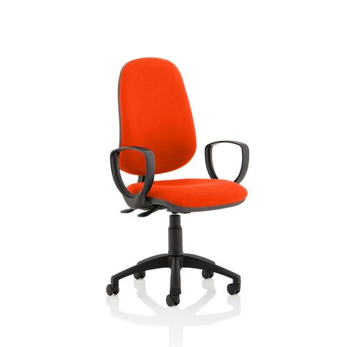 Dynamic Tilt & Lock Task Operator Chair Loop Arms Eclipse Plus II Tabasco Red Seat High Back