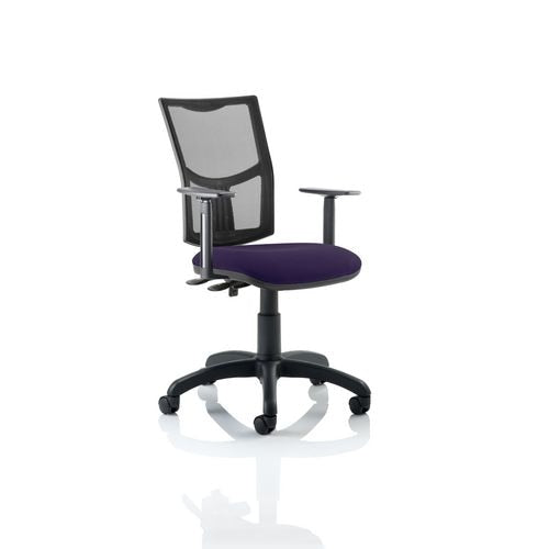 Dynamic Permanent Contact Backrest Task Operator Chair Height Adjustable Arms Eclipse Plus II Black Back, Tansy purple Seat Medium Back