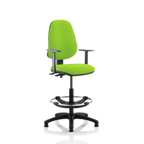 Dynamic Permanent Contact Backrest Task Operator Chair Height Adjustable Arms Eclipse II Myrrh Green Seat High Back