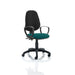 Dynamic Tilt & Lock Task Operator Chair Loop Arms Eclipse Plus III Black Back, Maringa Teal Seat High Back