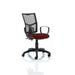 Dynamic Permanent Contact Backrest Task Operator Chair Loop Arms Eclipse II Black Back, Ginseng Chilli Seat Medium Back